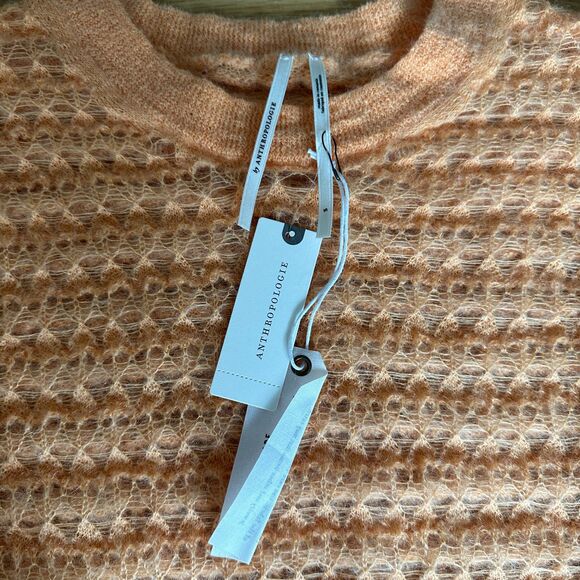 Anthropologie Pilcro Open-Stitch Pullover Sweater Size S Orange New - Picture 5 of 6